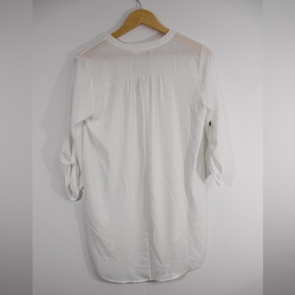 NWT‎ Lush Women's White Small Popover Hi Lo Blouse V Neck Oversized - Picture 8 of 10